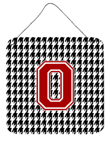 Monogram - Houndstooth Black Wall or Door Hanging Prints (Color: O, size: 6 x 6)