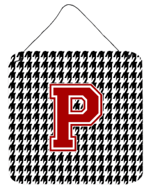 Monogram - Houndstooth Black Wall or Door Hanging Prints (Color: P, size: 6 x 6)