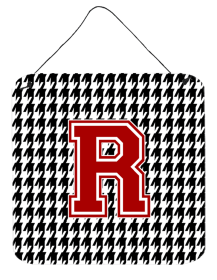 Monogram - Houndstooth Black Wall or Door Hanging Prints (Color: R, size: 6 x 6)