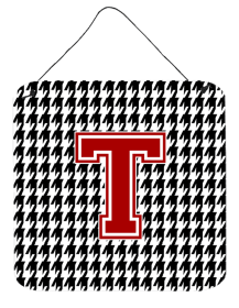 Monogram - Houndstooth Black Wall or Door Hanging Prints (Color: T, size: 6 x 6)