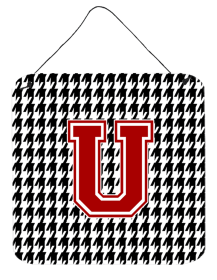 Monogram - Houndstooth Black Wall or Door Hanging Prints (Color: U, size: 6 x 6)