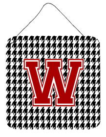 Monogram - Houndstooth Black Wall or Door Hanging Prints (Color: W, size: 6 x 6)
