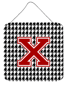 Monogram - Houndstooth Black Wall or Door Hanging Prints (Color: X, size: 6 x 6)