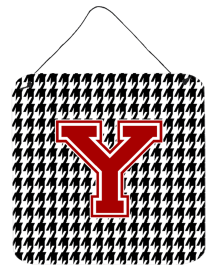 Monogram - Houndstooth Black Wall or Door Hanging Prints (Color: Y, size: 6 x 6)
