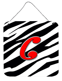 Initial Monogram - Zebra Red Wall or Door Hanging Prints (Color: C, size: 6 x 6)
