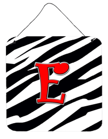 Initial Monogram - Zebra Red Wall or Door Hanging Prints (Color: E, size: 6 x 6)