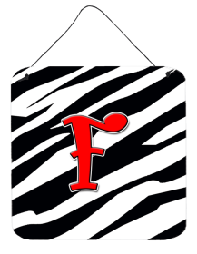 Initial Monogram - Zebra Red Wall or Door Hanging Prints (Color: F, size: 6 x 6)