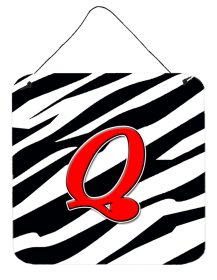 Initial Monogram - Zebra Red Wall or Door Hanging Prints (Color: Q, size: 6 x 6)