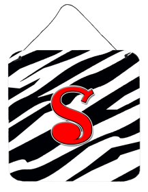Initial Monogram - Zebra Red Wall or Door Hanging Prints (Color: S, size: 6 x 6)