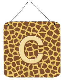 Initial Monogram - Giraffe Wall or Door Hanging Prints (Color: C, size: 6 x 6)
