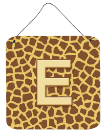 Initial Monogram - Giraffe Wall or Door Hanging Prints (Color: E, size: 6 x 6)