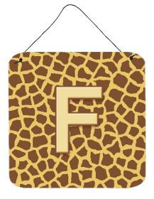 Initial Monogram - Giraffe Wall or Door Hanging Prints (Color: F, size: 6 x 6)