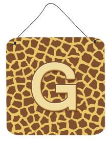 Initial Monogram - Giraffe Wall or Door Hanging Prints (Color: G, size: 6 x 6)