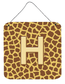 Initial Monogram - Giraffe Wall or Door Hanging Prints (Color: H, size: 6 x 6)
