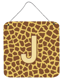Initial Monogram - Giraffe Wall or Door Hanging Prints (Color: J, size: 6 x 6)