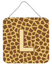 Initial Monogram - Giraffe Wall or Door Hanging Prints (Color: L, size: 6 x 6)