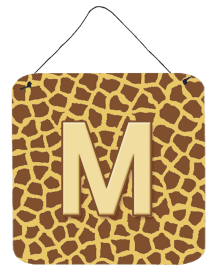 Initial Monogram - Giraffe Wall or Door Hanging Prints (Color: M, size: 6 x 6)