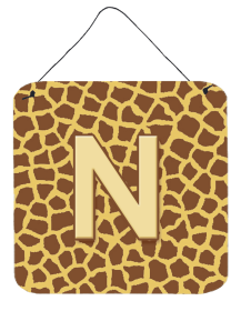 Initial Monogram - Giraffe Wall or Door Hanging Prints (Color: N, size: 6 x 6)
