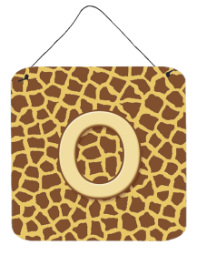 Initial Monogram - Giraffe Wall or Door Hanging Prints (Color: O, size: 6 x 6)