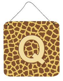 Initial Monogram - Giraffe Wall or Door Hanging Prints (Color: Q, size: 6 x 6)