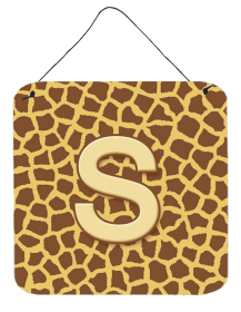 Initial Monogram - Giraffe Wall or Door Hanging Prints (Color: S, size: 6 x 6)