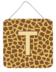 Initial Monogram - Giraffe Wall or Door Hanging Prints (Color: T, size: 6 x 6)