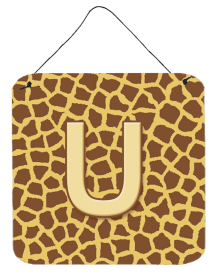 Initial Monogram - Giraffe Wall or Door Hanging Prints (Color: U, size: 6 x 6)