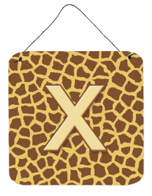 Initial Monogram - Giraffe Wall or Door Hanging Prints (Color: X, size: 6 x 6)