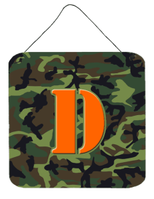 Monogram - Camo Green Wall or Door Hanging Prints (Color: D, size: 6 x 6)