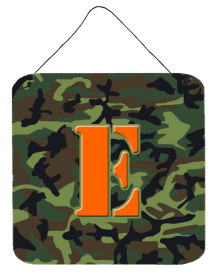 Monogram - Camo Green Wall or Door Hanging Prints (Color: E, size: 6 x 6)