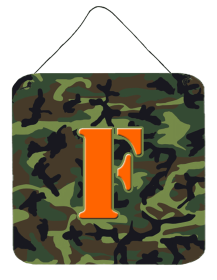 Monogram - Camo Green Wall or Door Hanging Prints (Color: F, size: 6 x 6)