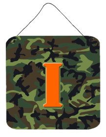 Monogram - Camo Green Wall or Door Hanging Prints (Color: I, size: 6 x 6)