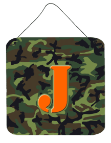 Monogram - Camo Green Wall or Door Hanging Prints (Color: J, size: 6 x 6)
