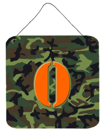 Monogram - Camo Green Wall or Door Hanging Prints (Color: O, size: 6 x 6)