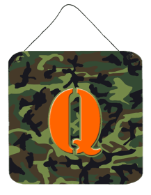 Monogram - Camo Green Wall or Door Hanging Prints (Color: Q, size: 6 x 6)