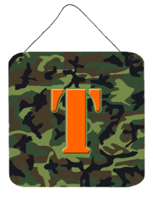 Monogram - Camo Green Wall or Door Hanging Prints (Color: T, size: 6 x 6)