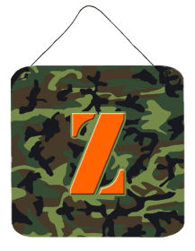 Monogram - Camo Green Wall or Door Hanging Prints (Color: Z, size: 6 x 6)