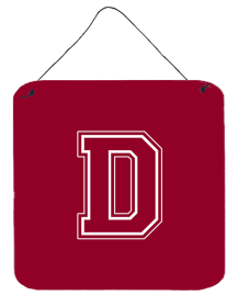 Initial Monogram - Maroon and White Wall or Door Hanging Prints (Color: D, size: 6 x 6)