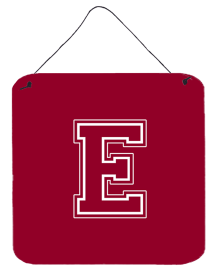 Initial Monogram - Maroon and White Wall or Door Hanging Prints (Color: E, size: 6 x 6)