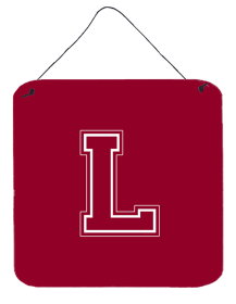 Initial Monogram - Maroon and White Wall or Door Hanging Prints (Color: L, size: 6 x 6)