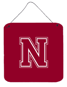 Initial Monogram - Maroon and White Wall or Door Hanging Prints (Color: N, size: 6 x 6)