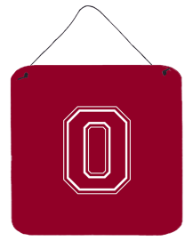 Initial Monogram - Maroon and White Wall or Door Hanging Prints (Color: O, size: 6 x 6)