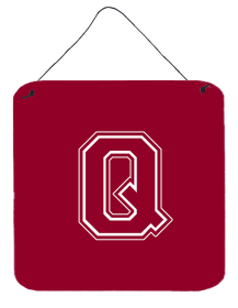 Initial Monogram - Maroon and White Wall or Door Hanging Prints (Color: Q, size: 6 x 6)