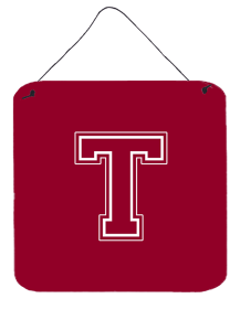 Initial Monogram - Maroon and White Wall or Door Hanging Prints (Color: T, size: 6 x 6)