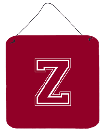 Initial Monogram - Maroon and White Wall or Door Hanging Prints (Color: Z, size: 6 x 6)