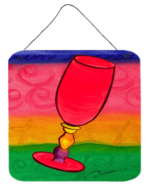 Wine Wall or Door Hanging Prints (Color: Wine, size: 6 x 6)