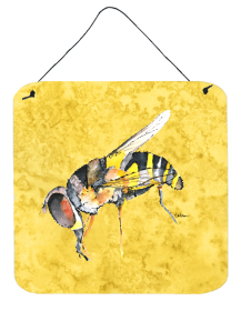 Bee on Yellow Wall or Door Hanging Prints (Color: 8851DS66, size: 6 x 6)