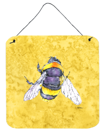Bee on Yellow Wall or Door Hanging Prints (Color: 8852DS66, size: 6 x 6)