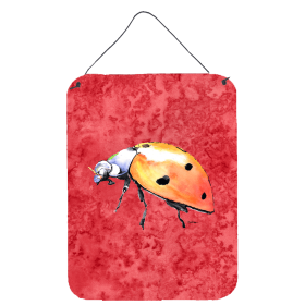 Lady Bug on Red Wall or Door Hanging Prints (Color: 8868DS1216, size: 12 x 16)