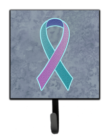 Ribbon - Disease Awareness Design Leash or Key Holder (Color: Thyroid Cancer Awareness, size: 4.25 x 7)
